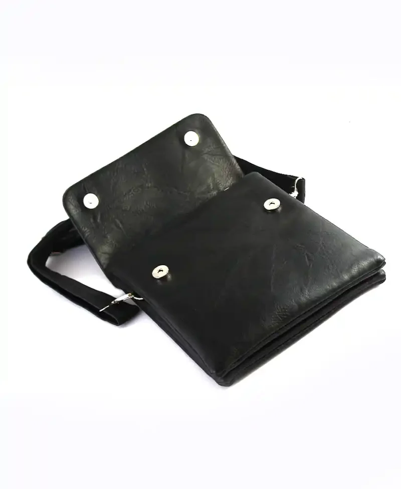 BOLSO para hombre o mujer NEGRO CON DOS CREMALLERAS front 2