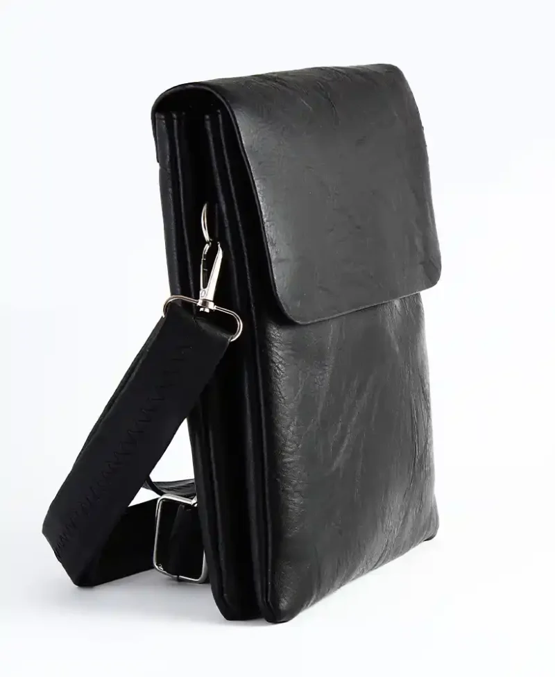 BOLSO para hombre o mujer NEGRO CON DOS CREMALLERAS frontal