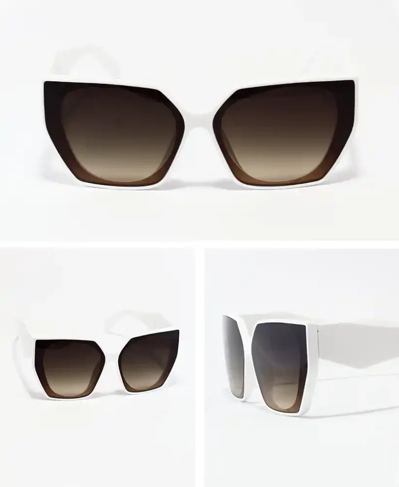 GAFAS de sol blancas con cristales de color maron y diseño moderno street fashion
