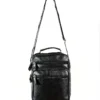 bolso negro para hombre o mujer con cuatro cremalleras frontal