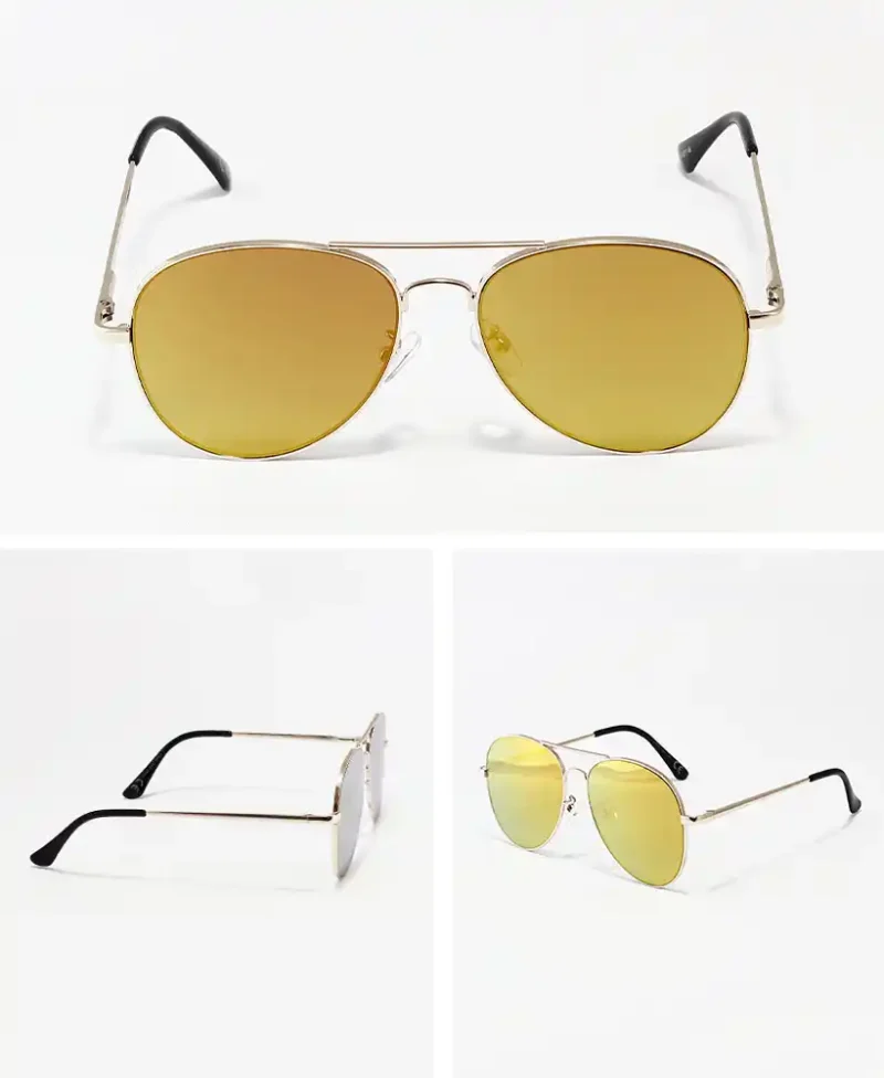 GAFAS de sol color dorado con cristales de color amarillo y diseño estylo hawkers