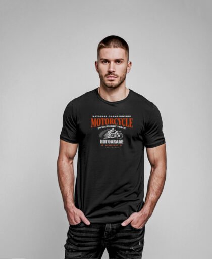 HOMBRE EN CAMISETA azul navy motorcycle