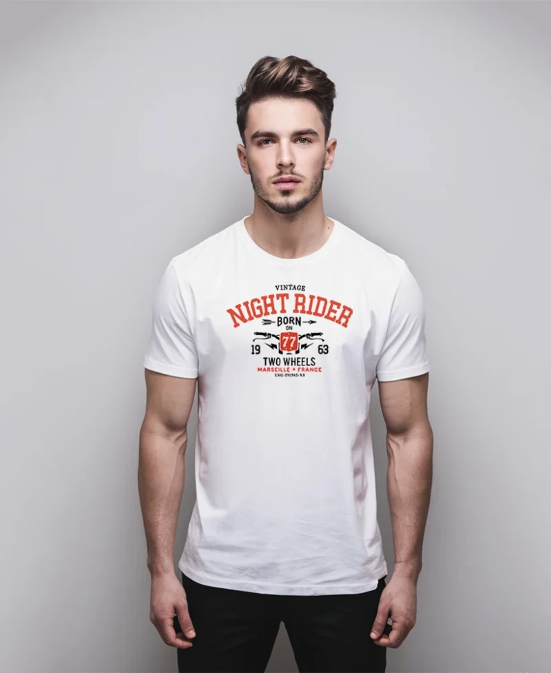HOMBRE EN CAMISETA blanca night rider
