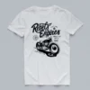 camiseta blanca con diseno motero