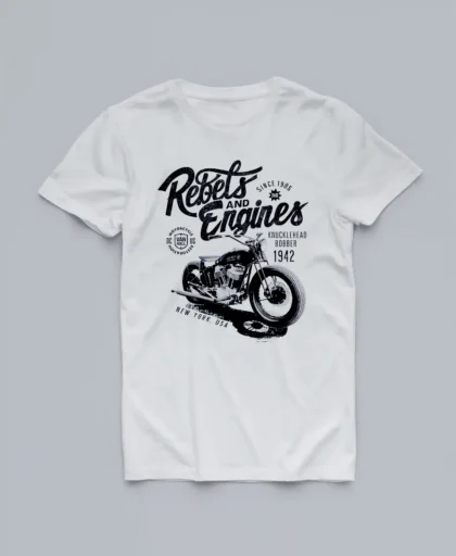 CAMISETAS PARA HOMBRE camiseta blanca con diseno motero