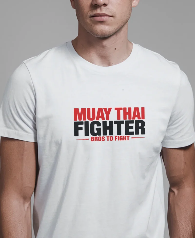 camiseta blanca muay thai detail