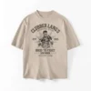 camiseta de color beige camiseta de color beige y diseño de un boxeador llamado clubber lang