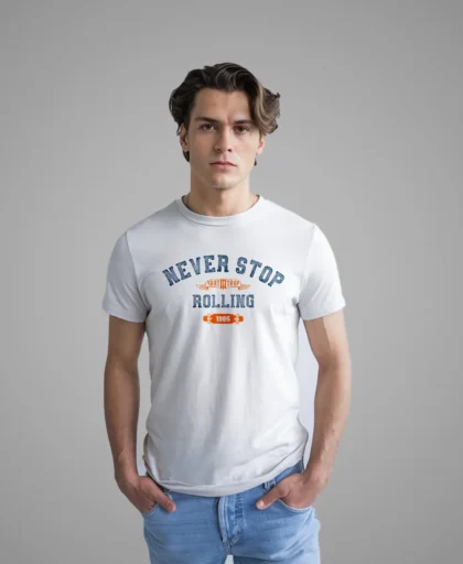 hombre en camiseta blanca