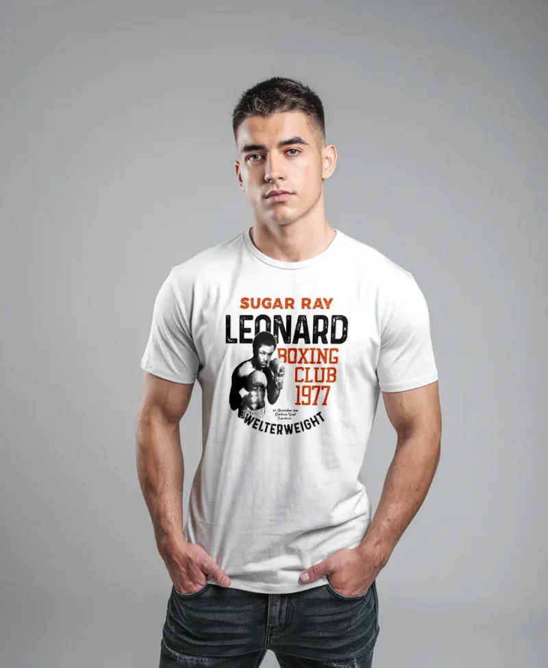 hombre en camiseta blanca leonard