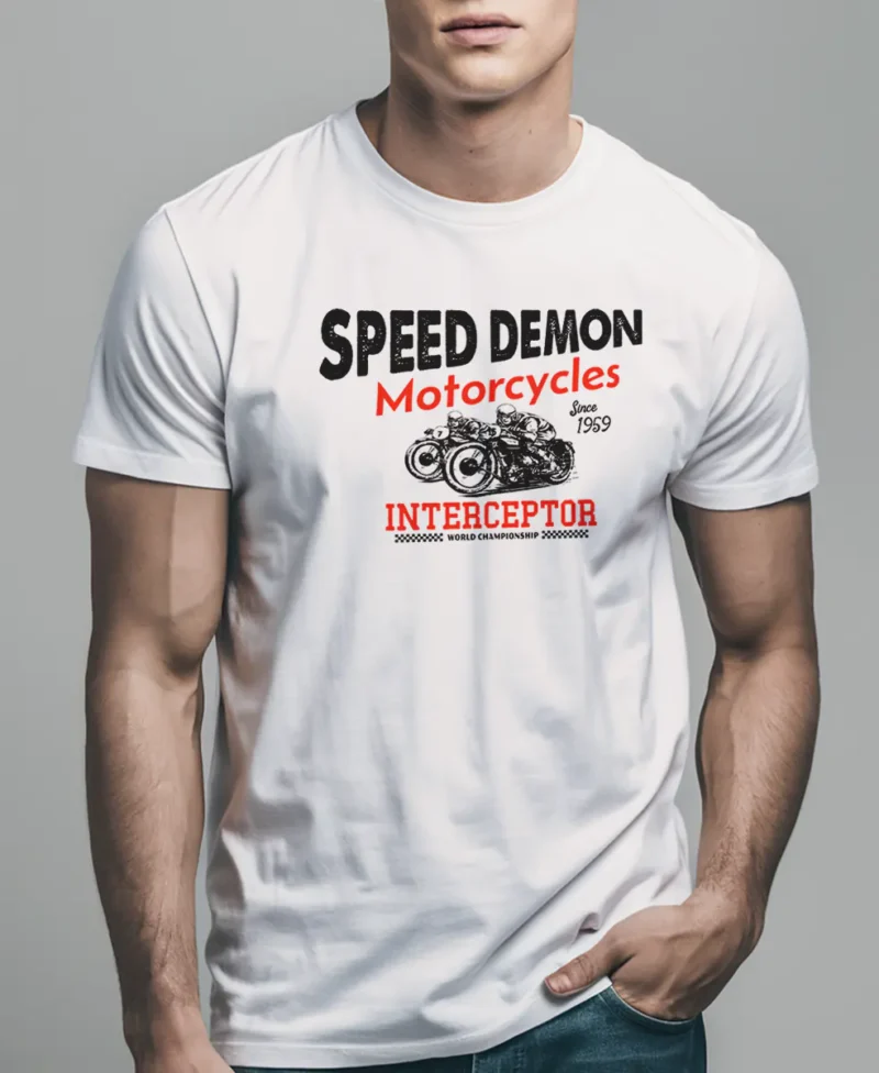 hombre en camiseta blanca speed detalle