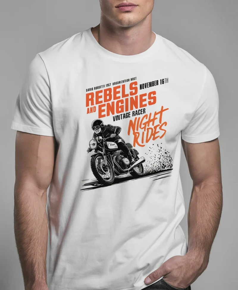 hombre en camiseta blanco detalle