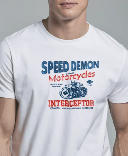 hombre en camiseta blanco detalle