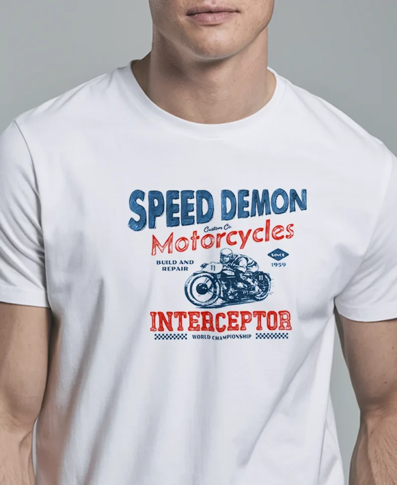 hombre en camiseta blanco detalle