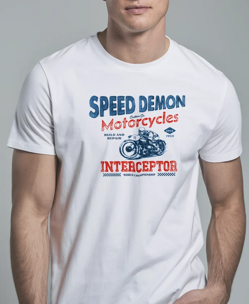 hombre en camiseta blanco detalle