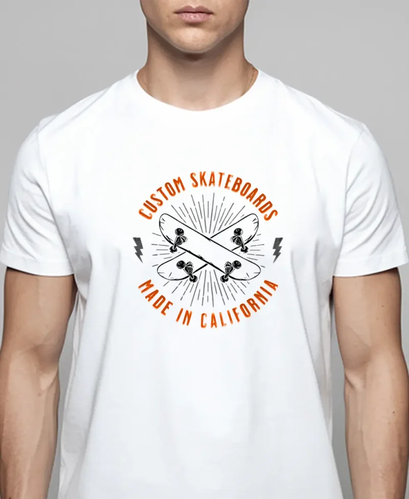 hombre en camiseta blanco skateboard