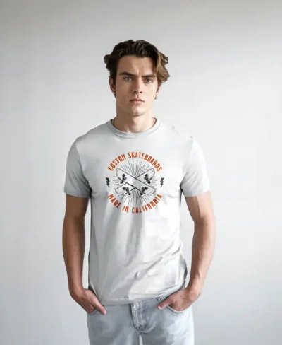 hombre en camiseta blanco skateboard 2