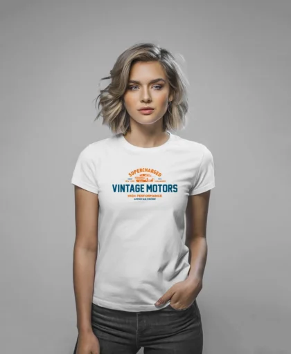 modelo en camiseta blanca muscle car