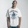 modelo masculino con camiseta blanca modelo masculino con camiseta blanca y diseño de un boxeador llamado clubber lang