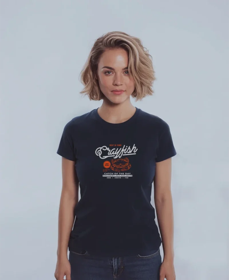 mujer en camiseta AZUL NAVY crab