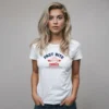 mujer en camiseta color blanca fast bite
