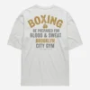 camiseta blanca oversize con logo boxing gym en